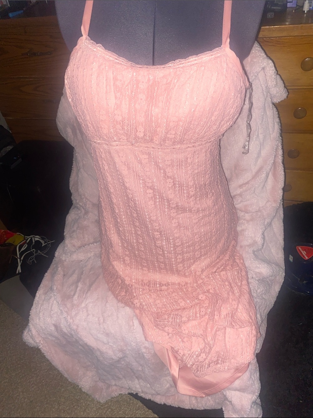 No Boundaries Pink Lace Slip Dress